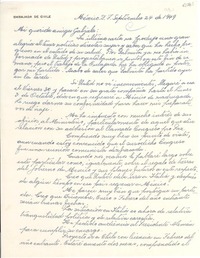 [Carta] 1949 sept. 24, México D.F. [a] Gabriela Mistral