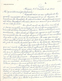 [Carta] 1949 oct. 3, México D.F. [a] Gabriela Mistral