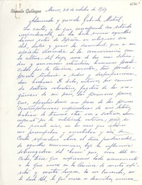 [Carta] 1949 oct. 24, México [a] Gabriela Mistral