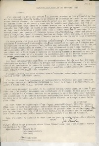[Carta] 1947 févr. 20, Ostrava, Checoslovaquia [a] Gabriela Mistral