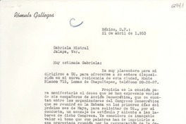 [Carta] 1950 abr. 21, México D. F. [a] Gabriela Mistral, Jalapa, Ver.
