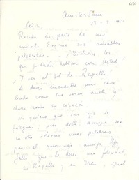 [Carta] 1951 ene. 28, Amsterdam [a] Gabriela Mistral