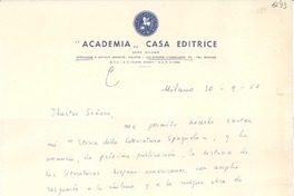 [Carta] 1952 sept. 30, Milán [a] Gabriela Mistral