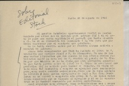 [Carta] 1946 ago. 28, Paris, [Francia] [a] Gabriela [Mistral]