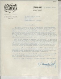 [Carta] 1947 nov. 3, Toulouse, [Francia] [a] Gabriela Mistral, Editorial Losada, Buenos Aires, Argentina