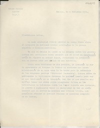 [Carta] 1951 nov. 6, Grasse, [France] [a] [Gabriela Mistral]