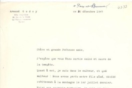 [Carta] 1945 dic. 30, Lausanne, Suiza [a] [Gabriela Mistral]