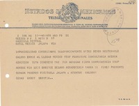 [Telegrama] 1949 ago. 10, México D. F. [a] Gabriela Mistral, Jalapa, Veracruz
