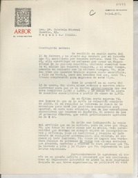 [Carta] 1951 mar. 5, Madrid, [España] [a la] Sra. Da. Gabriela Mistral, Embajada de Chile, Rapallo, Italia