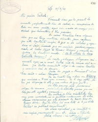 [Carta] 1944 ago. 31, Santiago [a] Gabriela Mistral