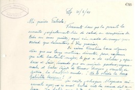 [Carta] 1944 ago. 31, Santiago [a] Gabriela Mistral
