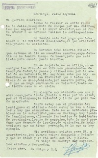 [Carta] 1946 mayo 9, Santiago [a] Gabriela Mistral, Los Ángeles, California