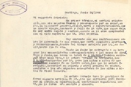 [Carta] 1946 jun. 26, Santiago [a] Gabriela Mistral
