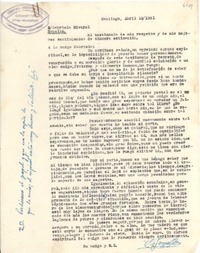 [Carta] 1951 abr. 12, Santiago, [Chile] [a] Gabriela Mistral, Rapallo, [Italia]
