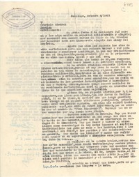 [Carta] 1951 oct. 6, Santiago, [Chile] [a] Gabriela Mistral, Nápoles