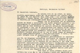 [Carta] 1948 sept. 15, Santiago [a] Gabriela Mistral
