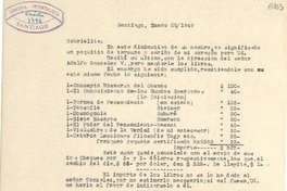 [Carta] 1949 ene. 28, Santiago [a] Gabriela Mistral
