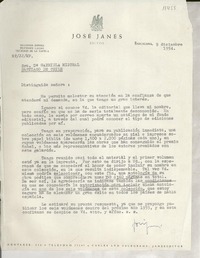 [Carta] 1954 dic. 9, Barcelona, [España] [a] Sra. Da. Gabriela Mistral, Santiago de Chile