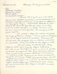 [Carta] 1946 jun. 30, Londres, [Inglaterra] [a] Gabriela Mistral, Cónsul de Chile en Los Angeles, [EE.UU.]