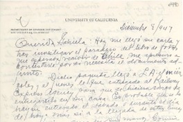 [Carta] 1947 dic. 8, Los Ángeles, California [a] Gabriela Mistral