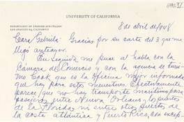[Carta] 1948 abr. 8, Los Ángeles, California [a] Gabriela Mistral