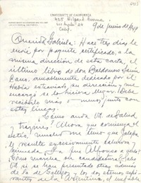 [Carta] 1949 jun. 9, Los Ángeles, California [a] Gabriela Mistral