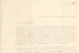 [Carta] 1949 dic. 1, Santiago, [Chile] [a] Gabriela [Mistral]