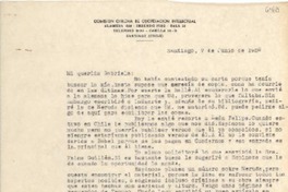 [Carta] 1950 jun. 7, Santiago, [Chile] [a] Gabriela [Mistral]