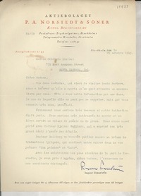 [Carta] 1949 oct. 26, Stockholm, [Suecia] [a] Madame Gabriela Mistral, Santa Barbara, Cal.
