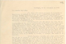 [Carta] 1951 nov. 24, Santiago, [Chile] [a] Gabriela [Mistral]