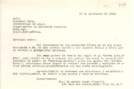 [Carta] 1951 dic. 13, Nueva York, [Estados Unidos] [a] [José Santos] González Vera, Santiago, Chile
