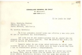 [Carta] 1948 jun. 11, New York [a] Gabriela Mistral, Santa Bárbara, California