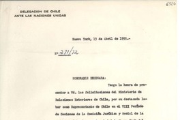 [Carta] 1955 abr. 13, New York [a] Gabriela Mistral, New York