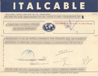 [Telegrama] 1952 sept. 23, Santiago, Chile [a] Gabriela Mistral, Nápoles, [Italia]