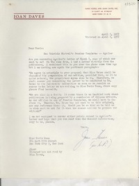 [Carta] 1957 Apr. 5, [New York, Estados Unidos] [a] Miss Doris Dana 204 East 20th Street, New York City 3, New York