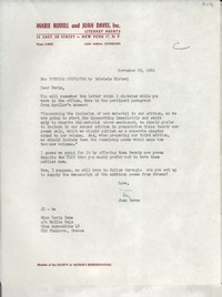 [Carta] 1961 Nov. 29, New York, [EE.UU.] [a] Doris Dana, Old Phaleron, Greece