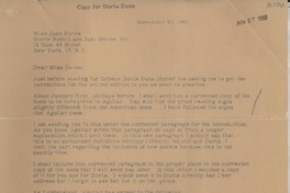 [Carta] 1961 Nov. 23, Washington, D.C., [EE.UU.] [a] Miss Joan Daves, Marie Rodell and Joan Daves, Inc., New York, [EE.UU.]
