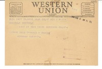[Telegrama] 1946 ago. 5, Tijuana [a] Gabriela Mistral, Monrovia, California