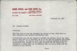 [Carta] 1958 Sept. 19, [New York, Estados Unidos] [a] Aguilar, Juan Bravo 38, Madrid, Spain
