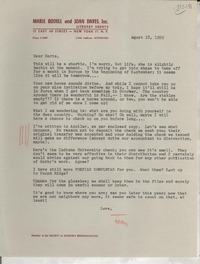 [Carta] 1959 Aug. 18, [New York, Estados Unidos] [a] Dear Doris.