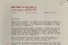[Carta] 1959 Aug. 18, [New York, Estados Unidos] [a] Dear Doris.