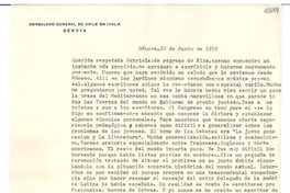 [Carta] 1952 jun. 28, Génova [a] Gabriela Mistral