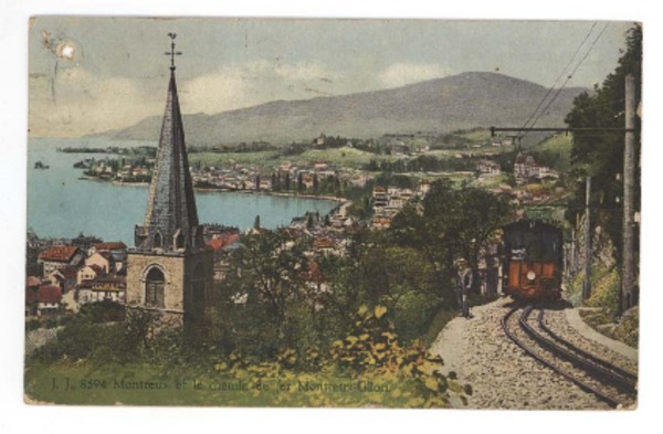 [Tarjeta postal] 1922 feb. 28, Montreaux, [Suiza] [a] Gabriela Mistral, Santiago, Chile