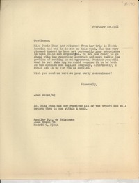 [Carta] 1966 Feb. 10, [EE.UU.] [a] Aguilar S. A. de Ediciones, Madrid, Spain