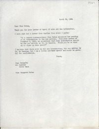 [Carta] 1964 Apr. 24, [New York, Estados Unidos] [a] Dear Miss Bates