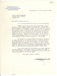 [Carta] 1949 jun. 15, Washington D.C., [Estados Unidos] [a] Gabriela Mistral, Jalapa, Ver[acruz], [México]