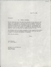[Carta] 1964 Apr. 15, [New York, Estados Unidos] [a] Aguilar S. A. de Ediciones, Juan Bravo 38, Madrid, Spain