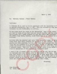 [Carta] 1965 Mar. 1, [New York, Estados Unidos] [a] Aguilar S. A. de Ediciones, Juan Bravo 38, Madrid, Spain