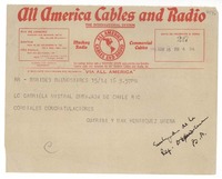 [Telegrama] 1945 nov. 16, Buenos Aires, [Argentina] [a] Gabriela Mistral, Rio de Janeiro, [Brasil]
