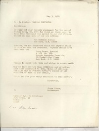 [Carta] 1972 mayo 3, [New York, Estados Unidos] [a] Aguilar S. A. de Ediciones, Juan Bravo 38, Madrid, Spain